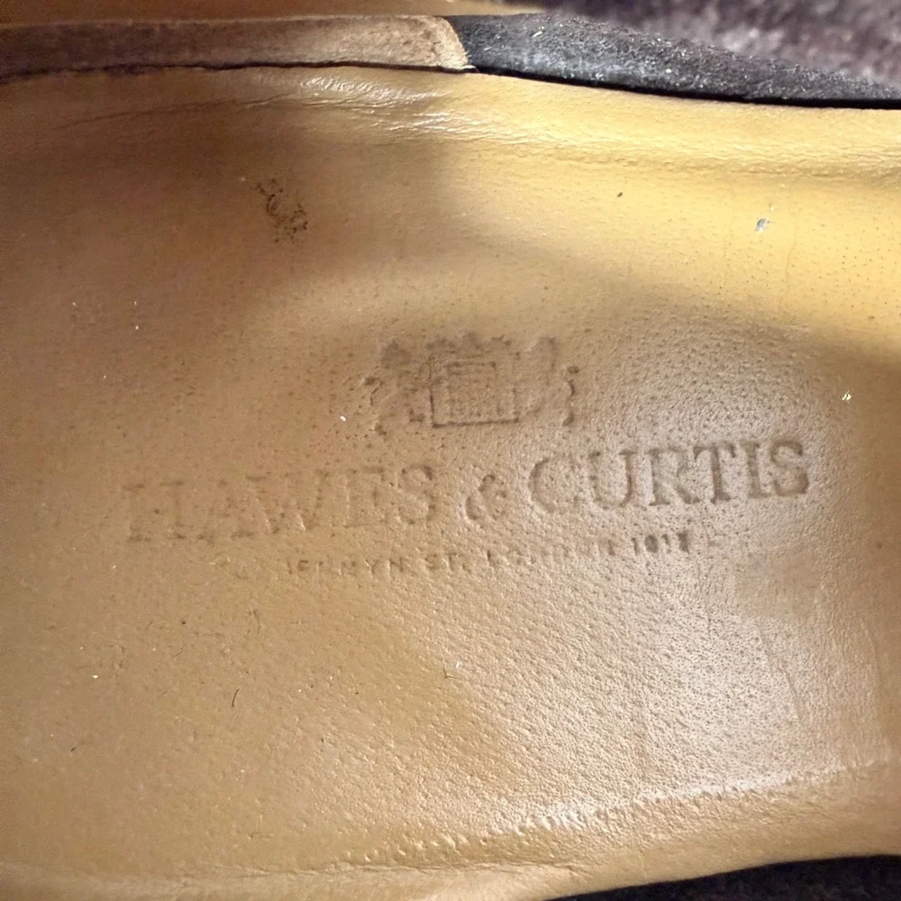 Hawes & Curtis Penny Loafer Mens Size 9 Brown Suede Leather Sole GUC